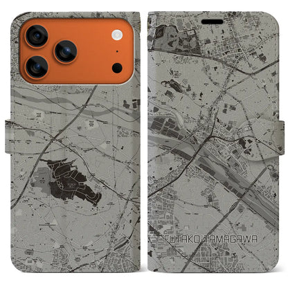 【二子玉川（東京都）】地図柄iPhoneケース（手帳タイプ）