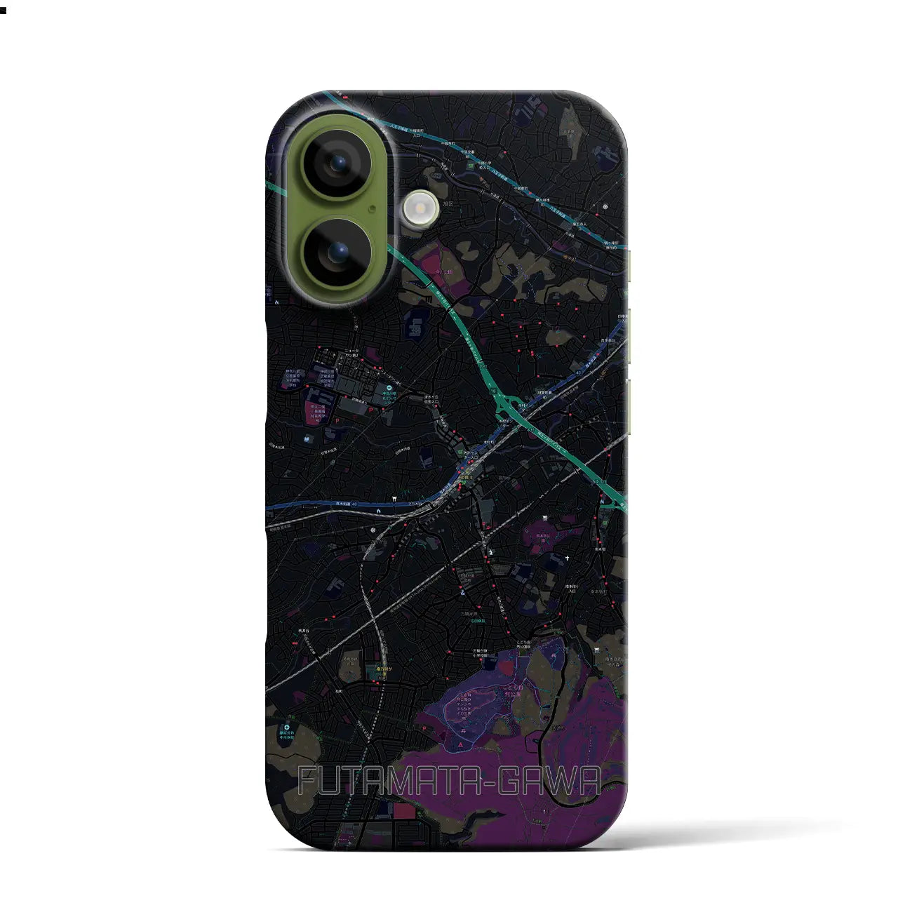 【二俣川（神奈川県）】地図柄iPhoneケース（バックカバータイプ）