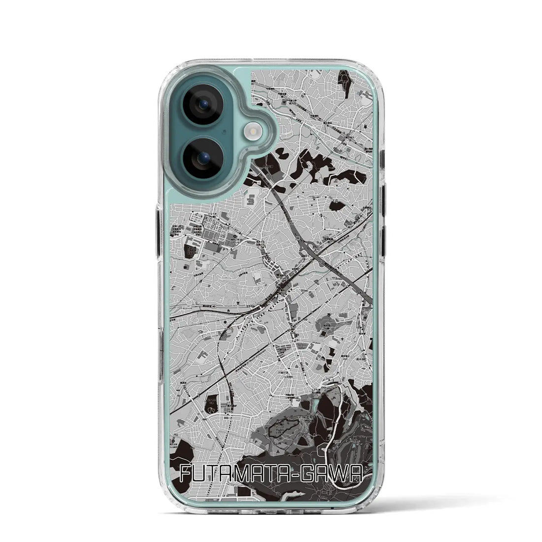 【二俣川（神奈川県）】地図柄iPhoneケース（MagSafeタイプ）モノトーン・iPhone 16 Pro 用