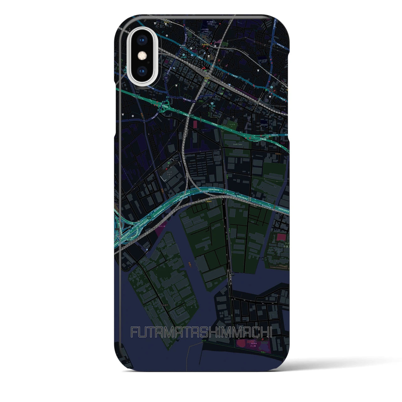 【二俣新町（千葉県）】地図柄iPhoneケース（バックカバータイプ）