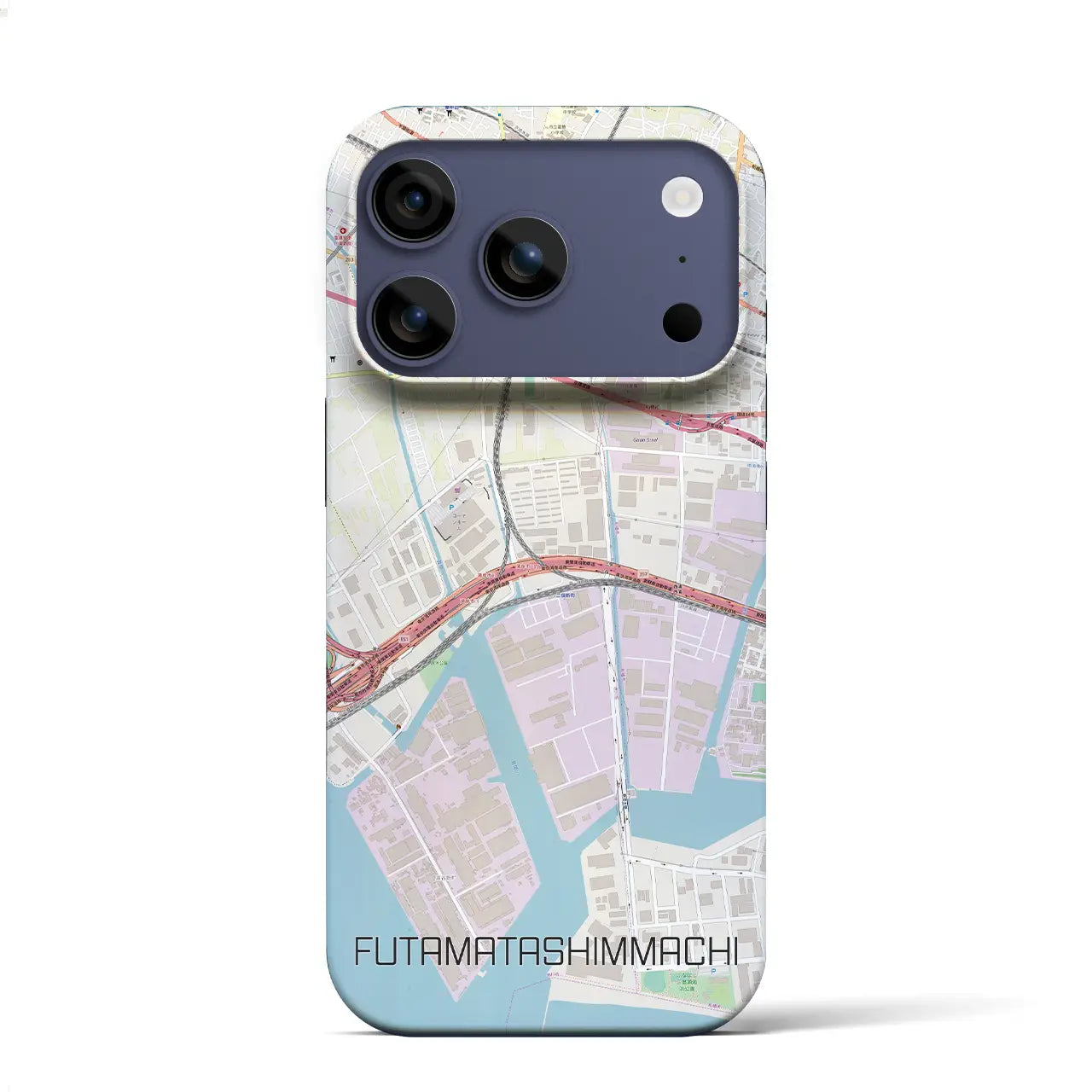 【二俣新町（千葉県）】地図柄iPhoneケース（バックカバータイプ）ナチュラル・iPhone 17 Pro Max 用