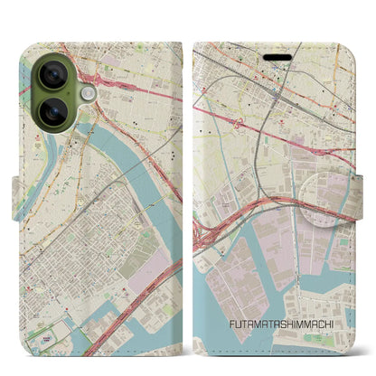 【二俣新町（千葉県）】地図柄iPhoneケース（手帳タイプ）