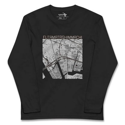 【二俣新町（千葉県）】地図柄ロングスリーブTシャツ