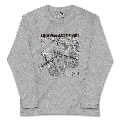 【二俣新町（千葉県）】地図柄ロングスリーブTシャツ