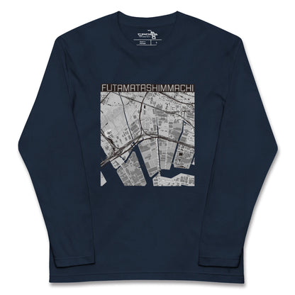 【二俣新町（千葉県）】地図柄ロングスリーブTシャツ