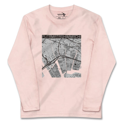 【二俣新町（千葉県）】地図柄ロングスリーブTシャツ