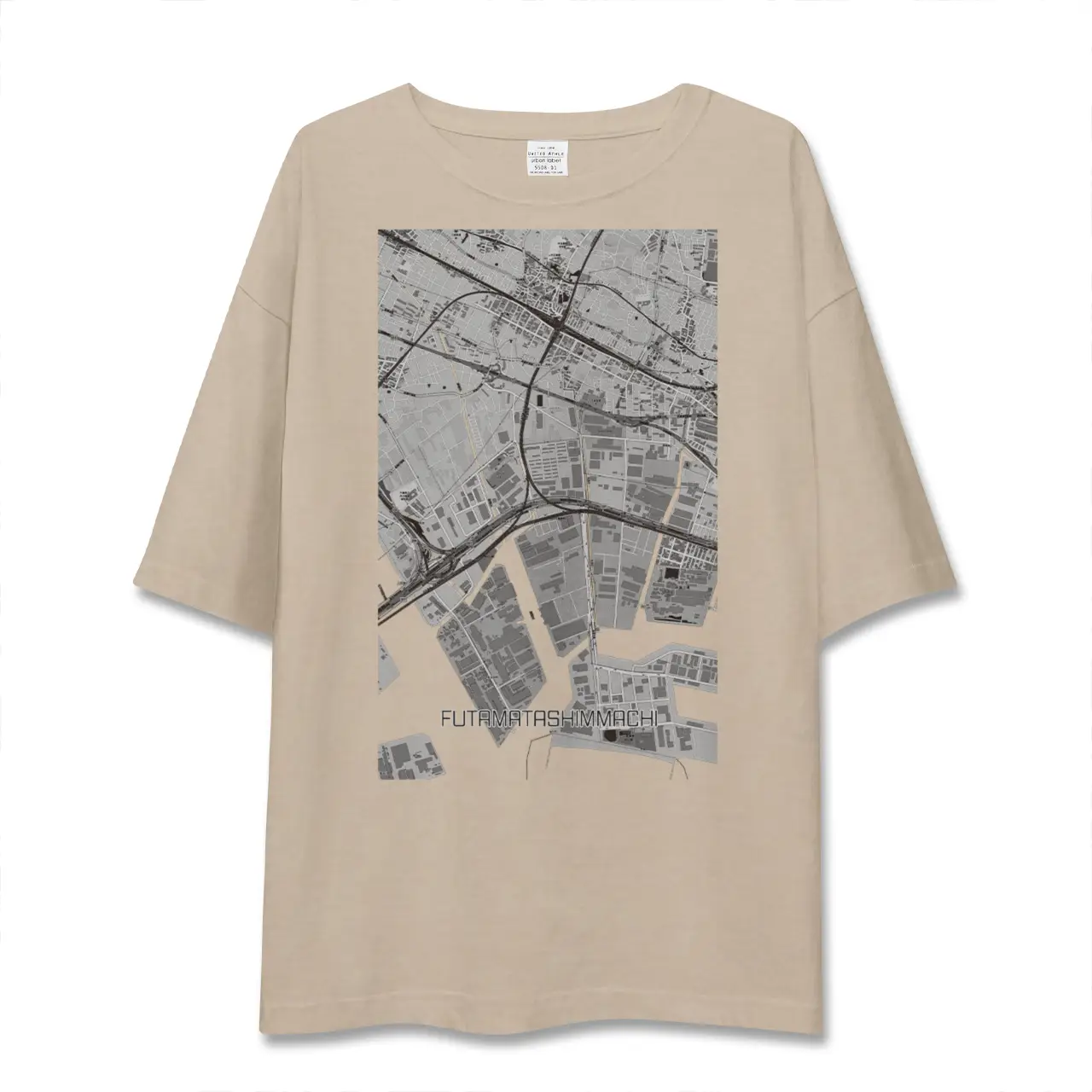 【二俣新町（千葉県）】地図柄ビッグシルエットTシャツ