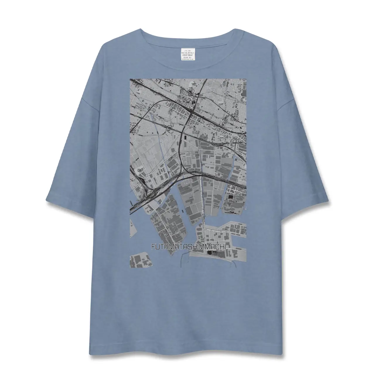 【二俣新町（千葉県）】地図柄ビッグシルエットTシャツ