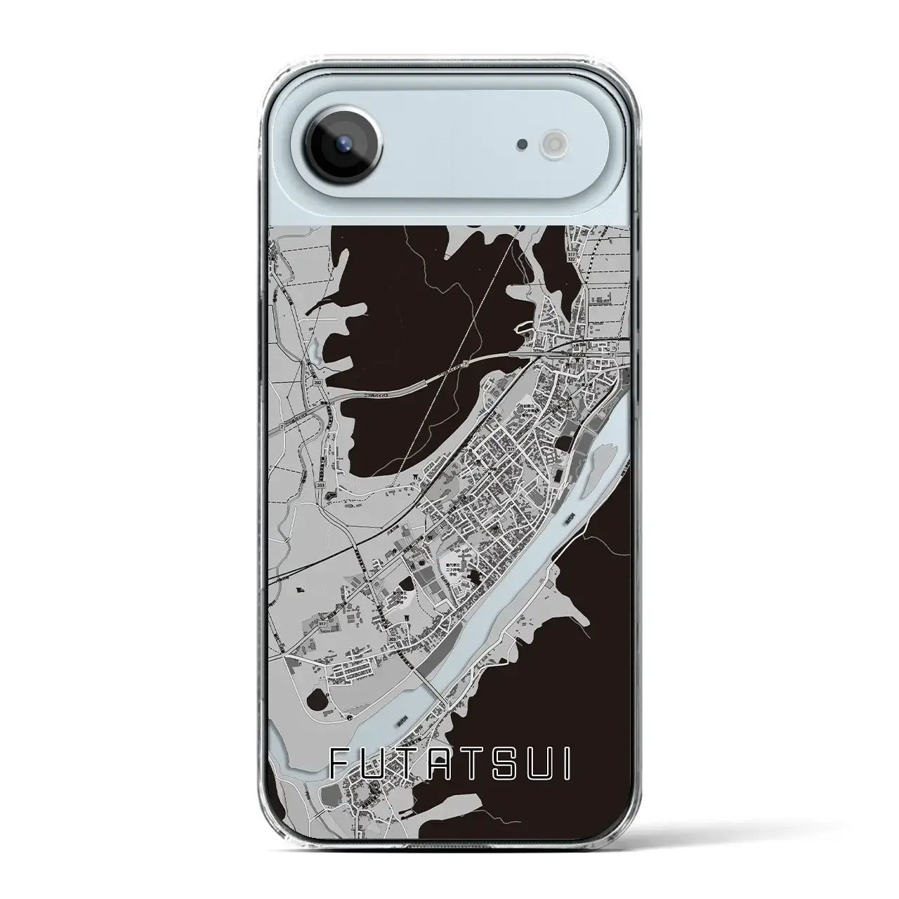 【二ツ井（秋田県）】地図柄iPhoneケース（クリアタイプ）