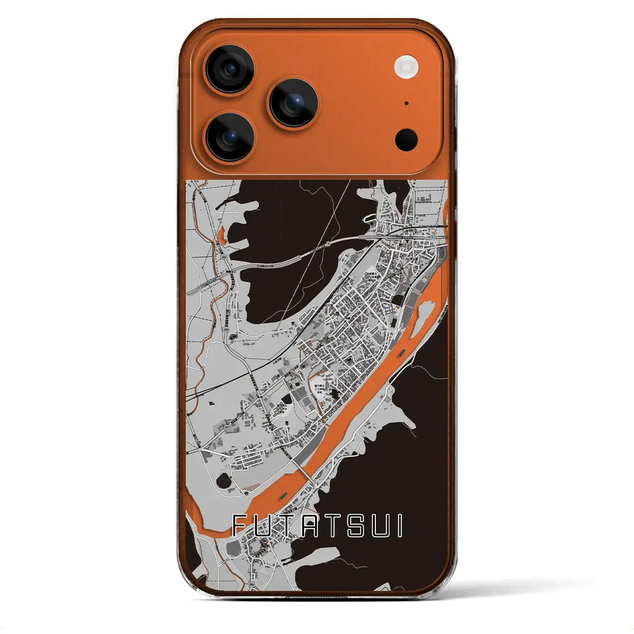 【二ツ井（秋田県）】地図柄iPhoneケース（クリアタイプ）