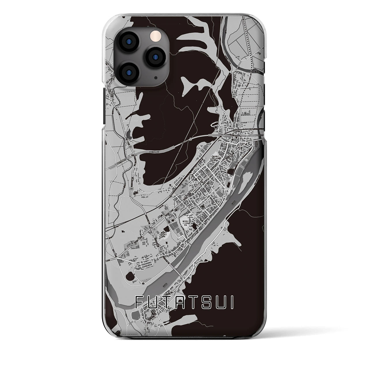 【二ツ井（秋田県）】地図柄iPhoneケース（クリアタイプ）