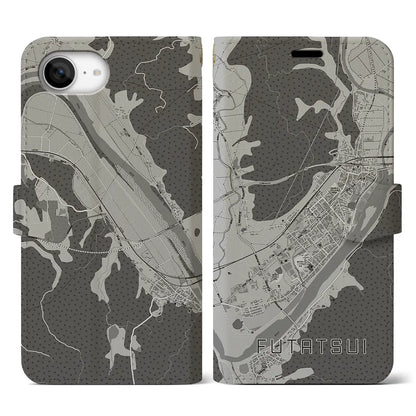 【二ツ井（秋田県）】地図柄iPhoneケース（手帳タイプ）