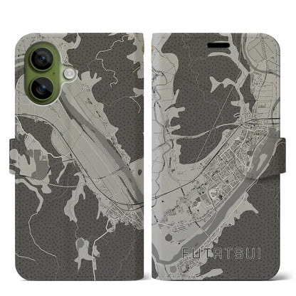 【二ツ井（秋田県）】地図柄iPhoneケース（手帳タイプ）