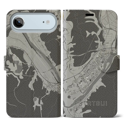 【二ツ井（秋田県）】地図柄iPhoneケース（手帳タイプ）