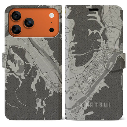 【二ツ井（秋田県）】地図柄iPhoneケース（手帳タイプ）