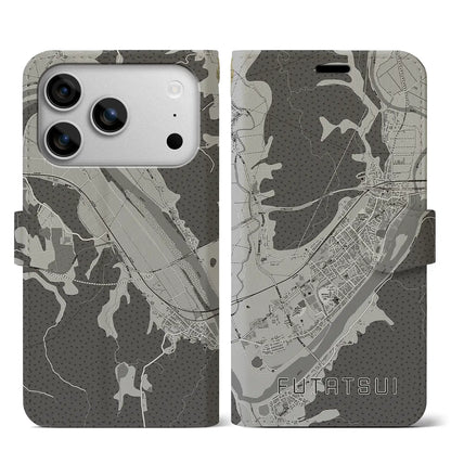 【二ツ井（秋田県）】地図柄iPhoneケース（手帳タイプ）