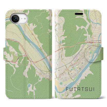【二ツ井（秋田県）】地図柄iPhoneケース（手帳タイプ）