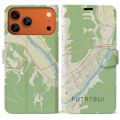 【二ツ井（秋田県）】地図柄iPhoneケース（手帳タイプ）