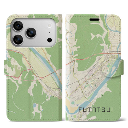 【二ツ井（秋田県）】地図柄iPhoneケース（手帳タイプ）