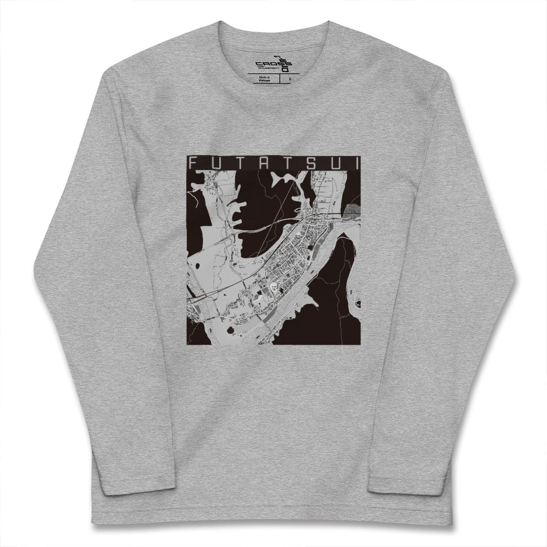【二ツ井（秋田県）】地図柄ロングスリーブTシャツ