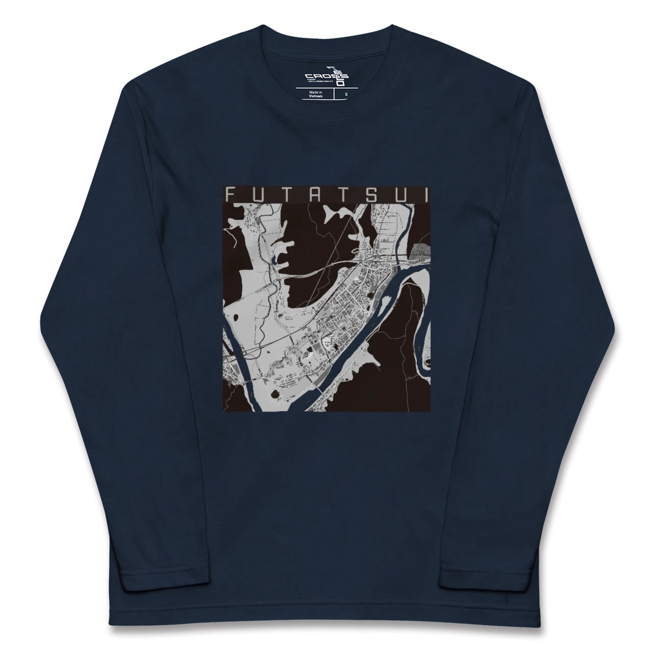 【二ツ井（秋田県）】地図柄ロングスリーブTシャツ