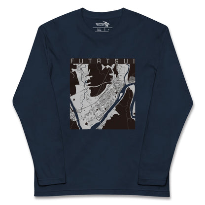 【二ツ井（秋田県）】地図柄ロングスリーブTシャツ