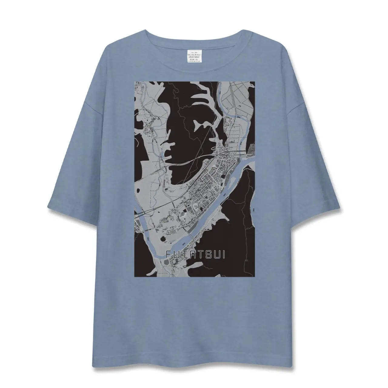 【二ツ井（秋田県）】地図柄ビッグシルエットTシャツ