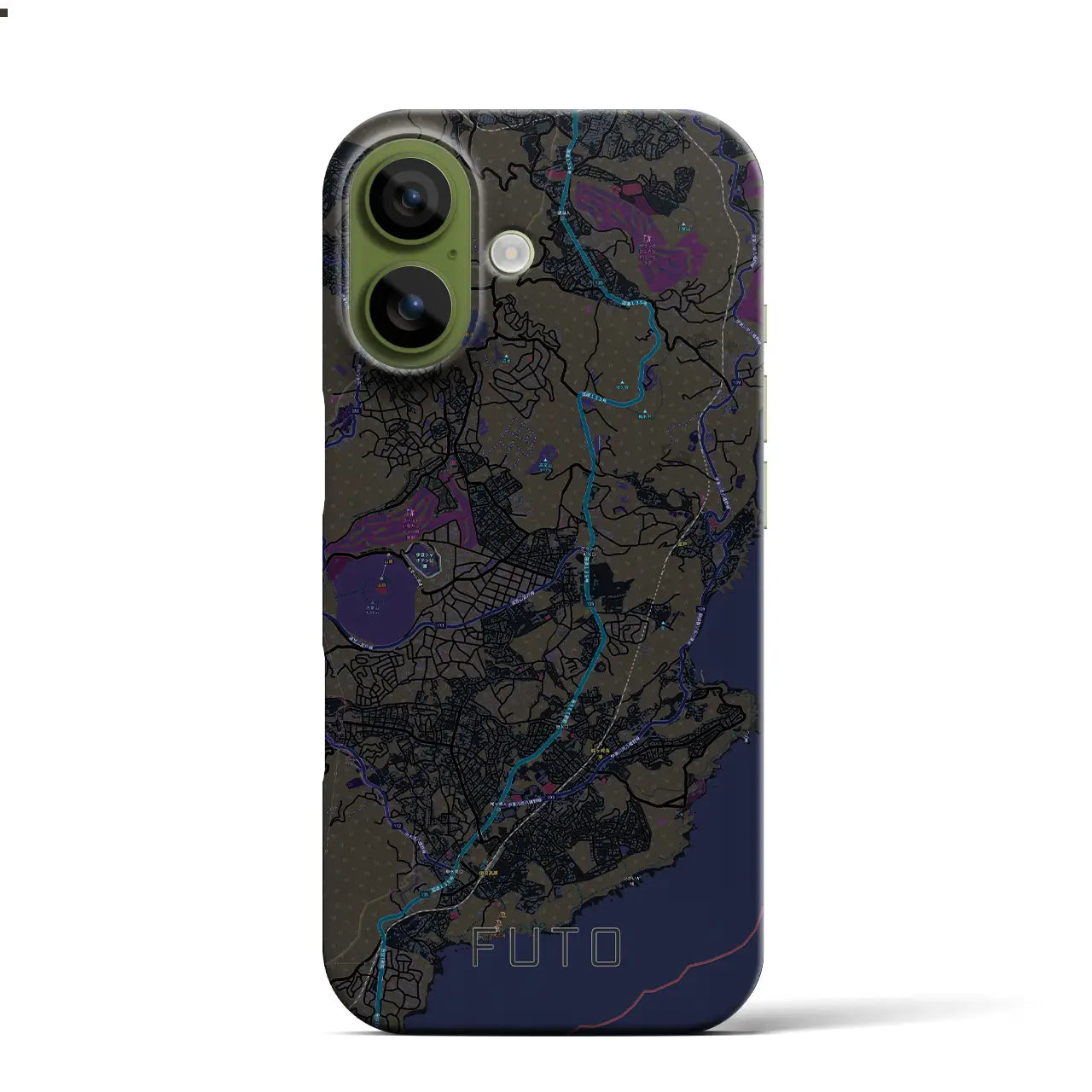 【富戸（静岡県）】地図柄iPhoneケース（バックカバータイプ）