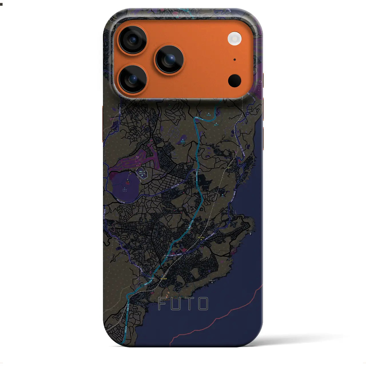 【富戸（静岡県）】地図柄iPhoneケース（バックカバータイプ）