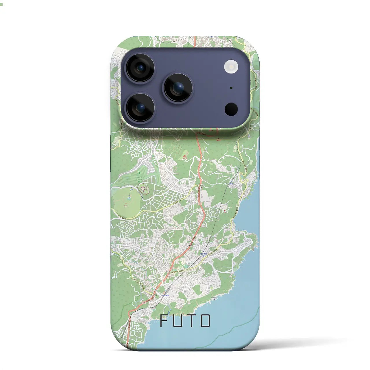 【富戸（静岡県）】地図柄iPhoneケース（バックカバータイプ）ブラック・iPhone 17 Pro Max 用