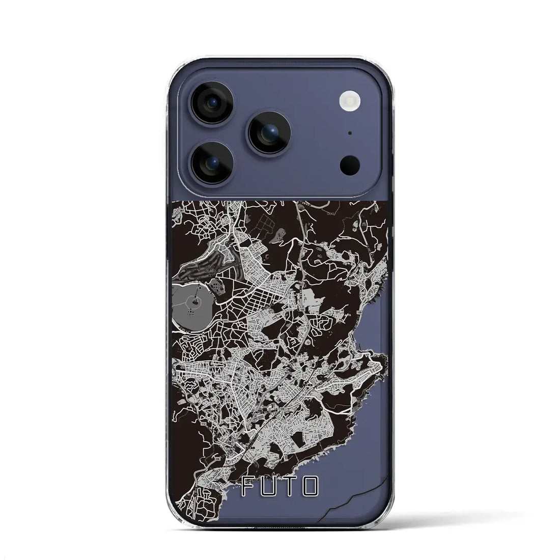 【富戸(静岡県)】地図柄iPhoneケース(クリアタイプ)モノトーン・iPhone 17 Pro Max 用