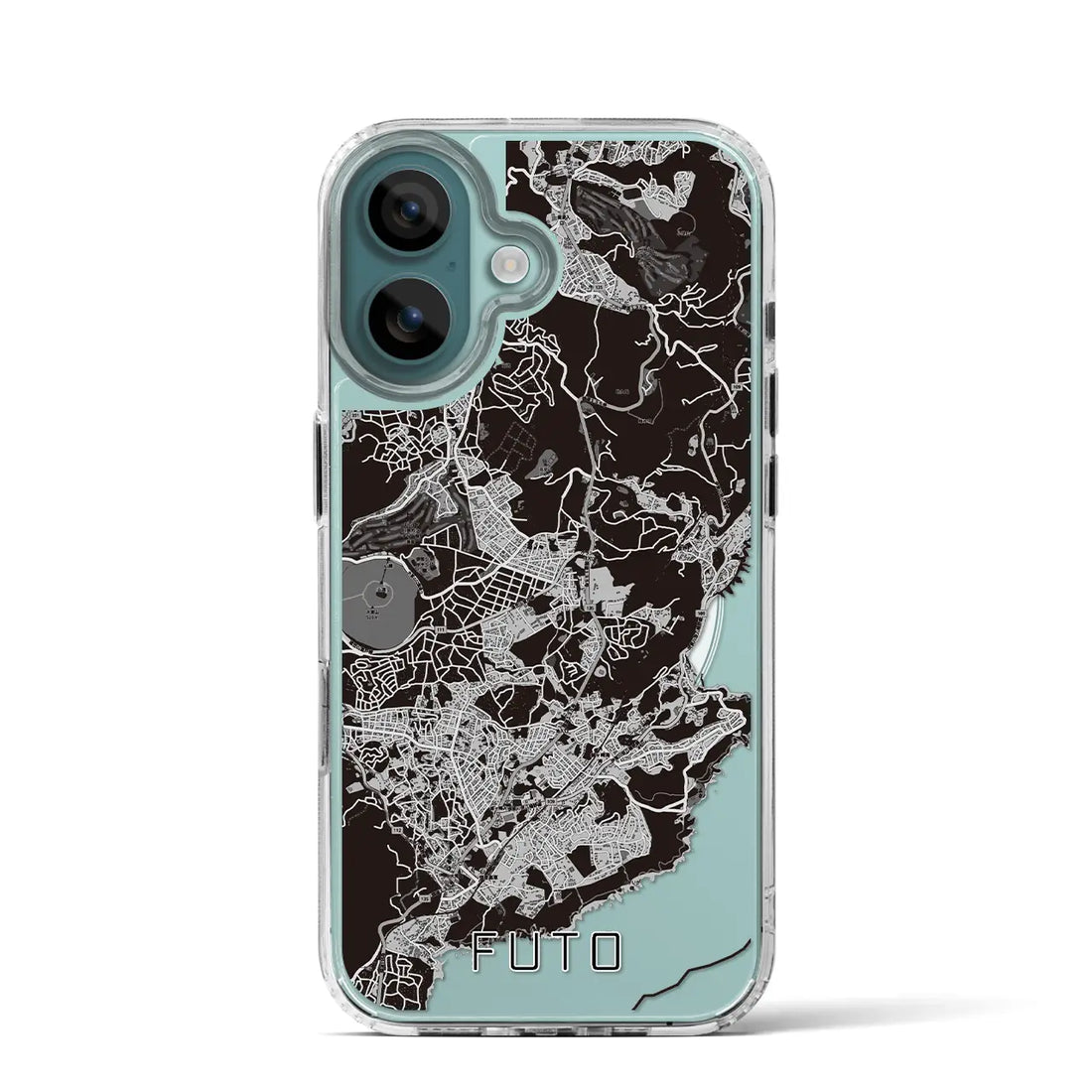 【富戸(静岡県)】地図柄iPhoneケース(MagSafeタイプ)モノトーン・iPhone 16 Pro 用