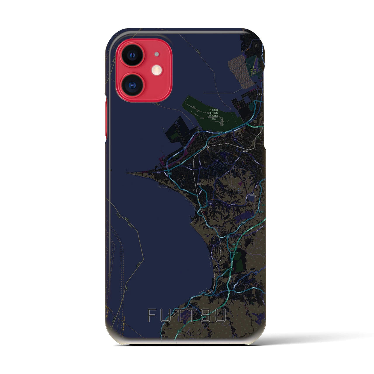 【富津（千葉県）】地図柄iPhoneケース（バックカバータイプ）