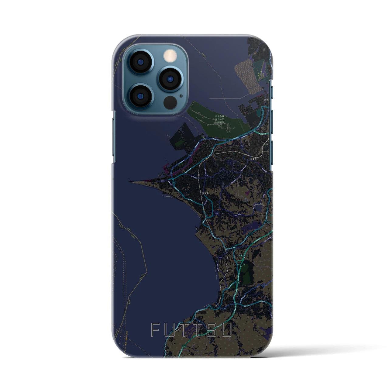 【富津（千葉県）】地図柄iPhoneケース（バックカバータイプ）