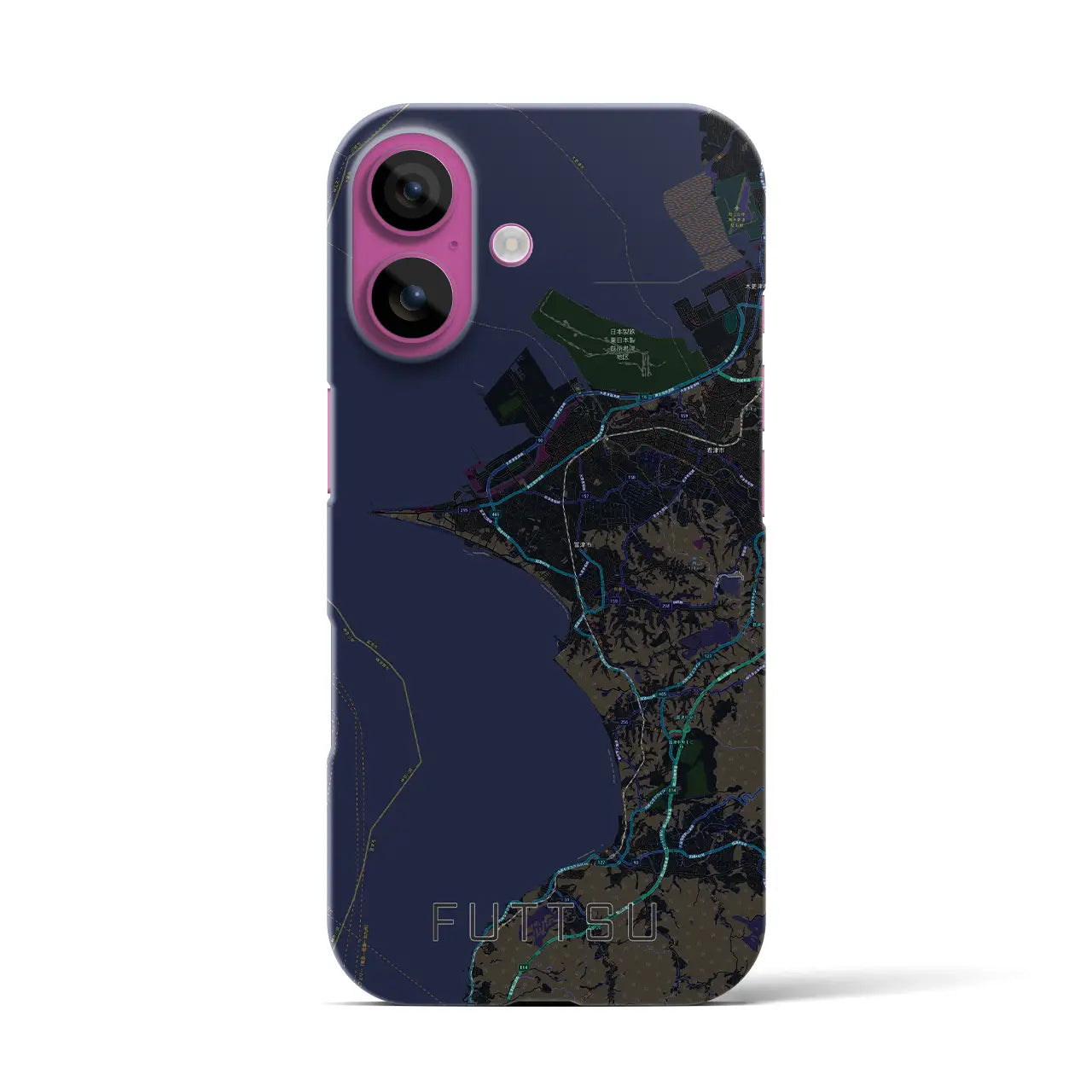【富津（千葉県）】地図柄iPhoneケース（バックカバータイプ）