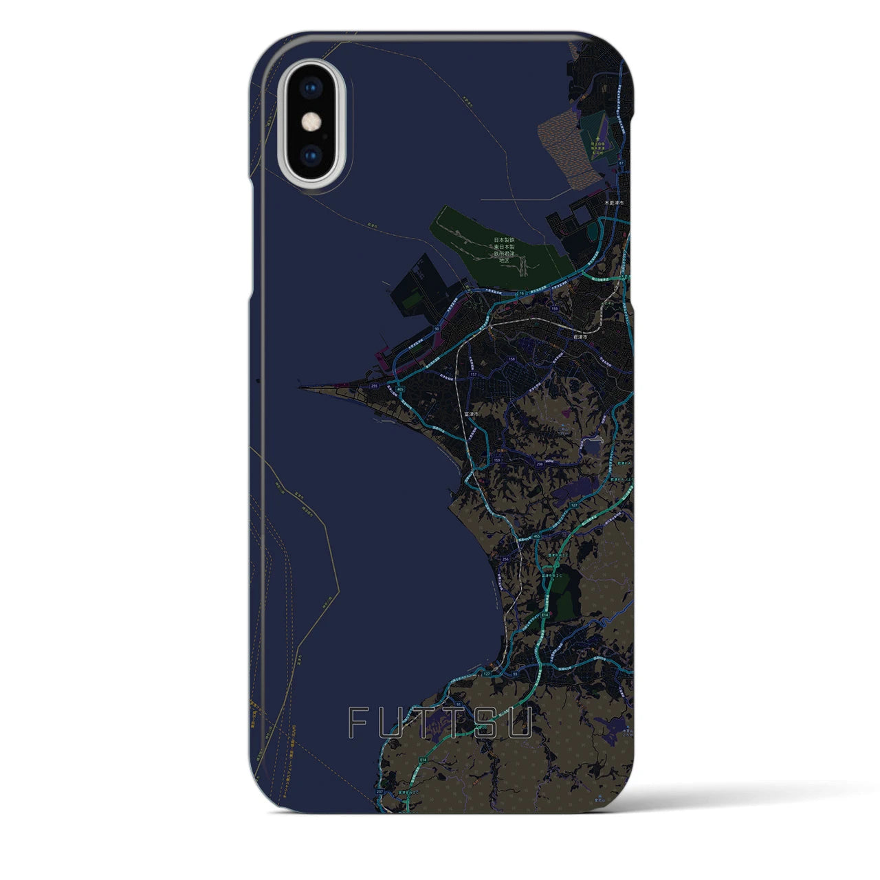 【富津（千葉県）】地図柄iPhoneケース（バックカバータイプ）