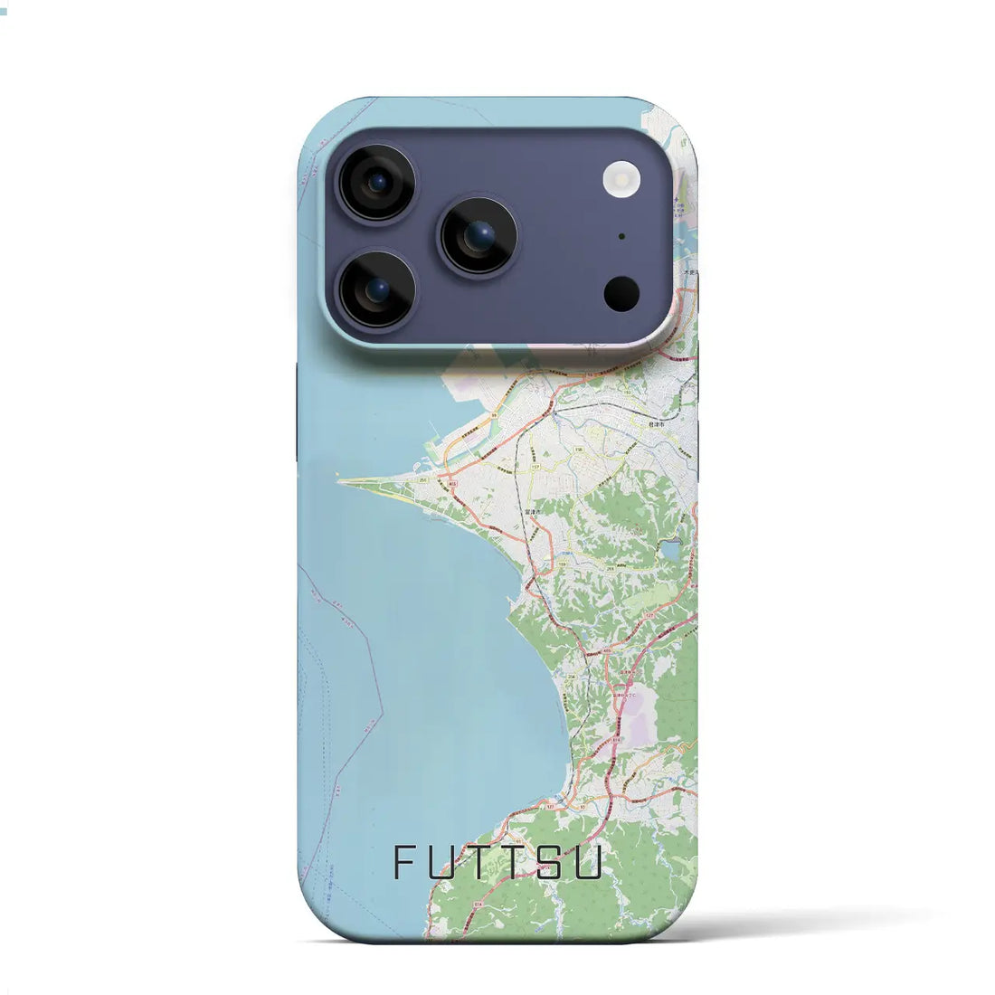 【富津(千葉県)】地図柄iPhoneケース(バックカバータイプ)ブラック・iPhone 17 Pro Max 用