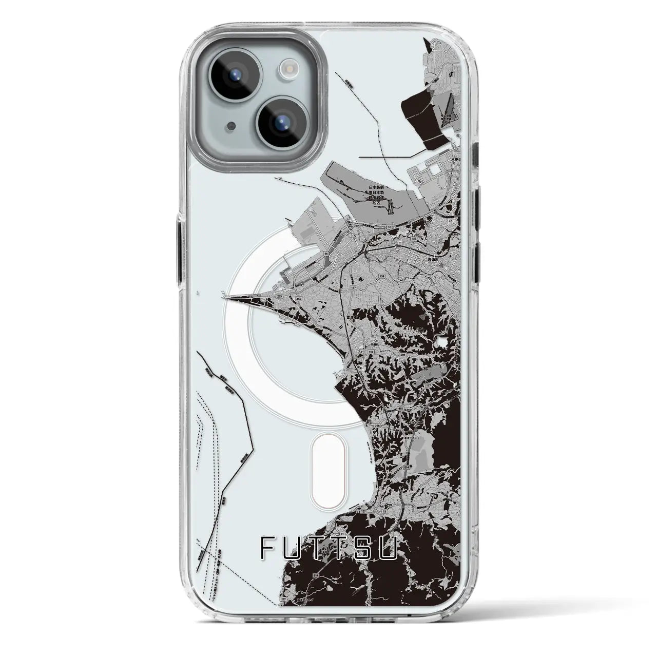 【富津（千葉県）】地図柄iPhoneケース（MagSafeタイプ）