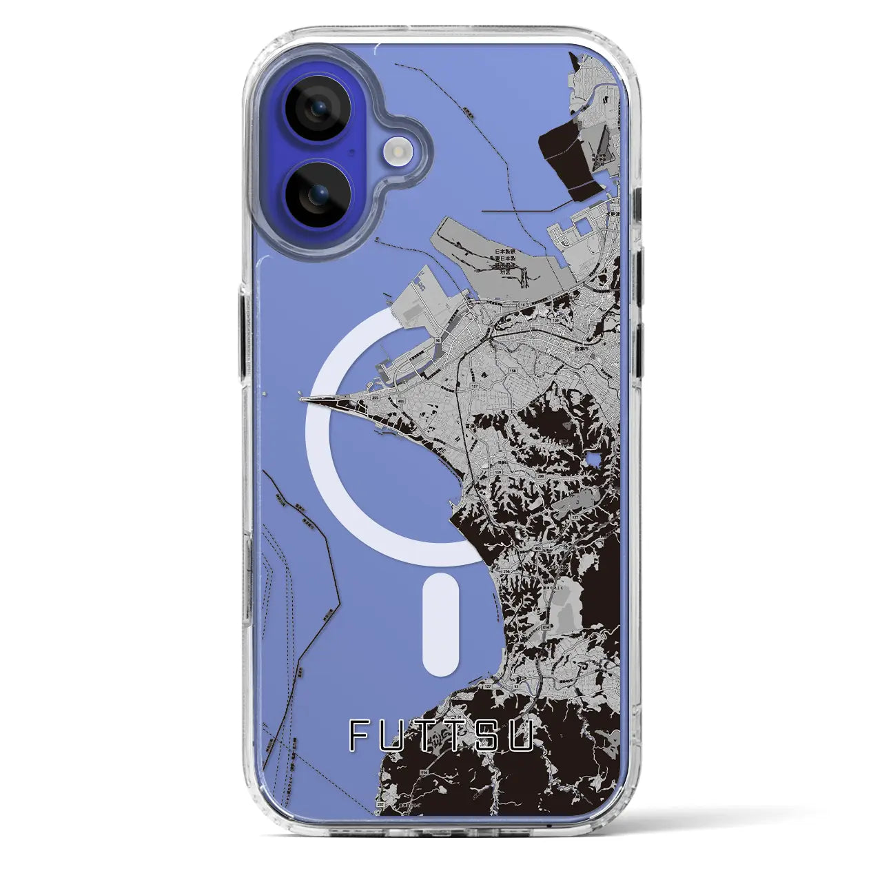 【富津（千葉県）】地図柄iPhoneケース（MagSafeタイプ）