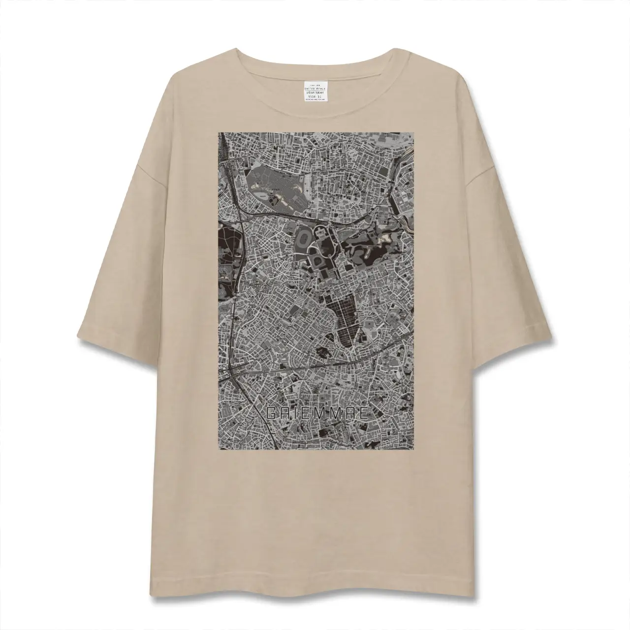 【外苑前（東京都）】地図柄ビッグシルエットTシャツ