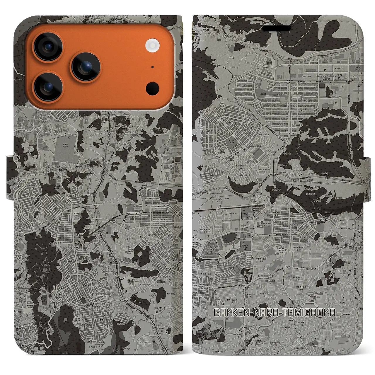 【学研奈良登美ヶ丘（奈良県）】地図柄iPhoneケース（手帳タイプ）