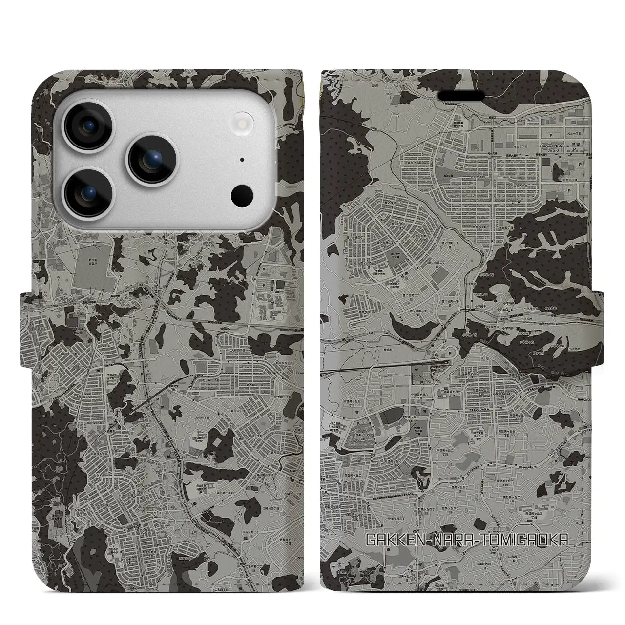 【学研奈良登美ヶ丘（奈良県）】地図柄iPhoneケース（手帳タイプ）