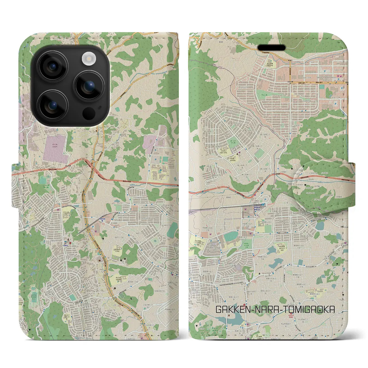【学研奈良登美ヶ丘（奈良県）】地図柄iPhoneケース（手帳タイプ）