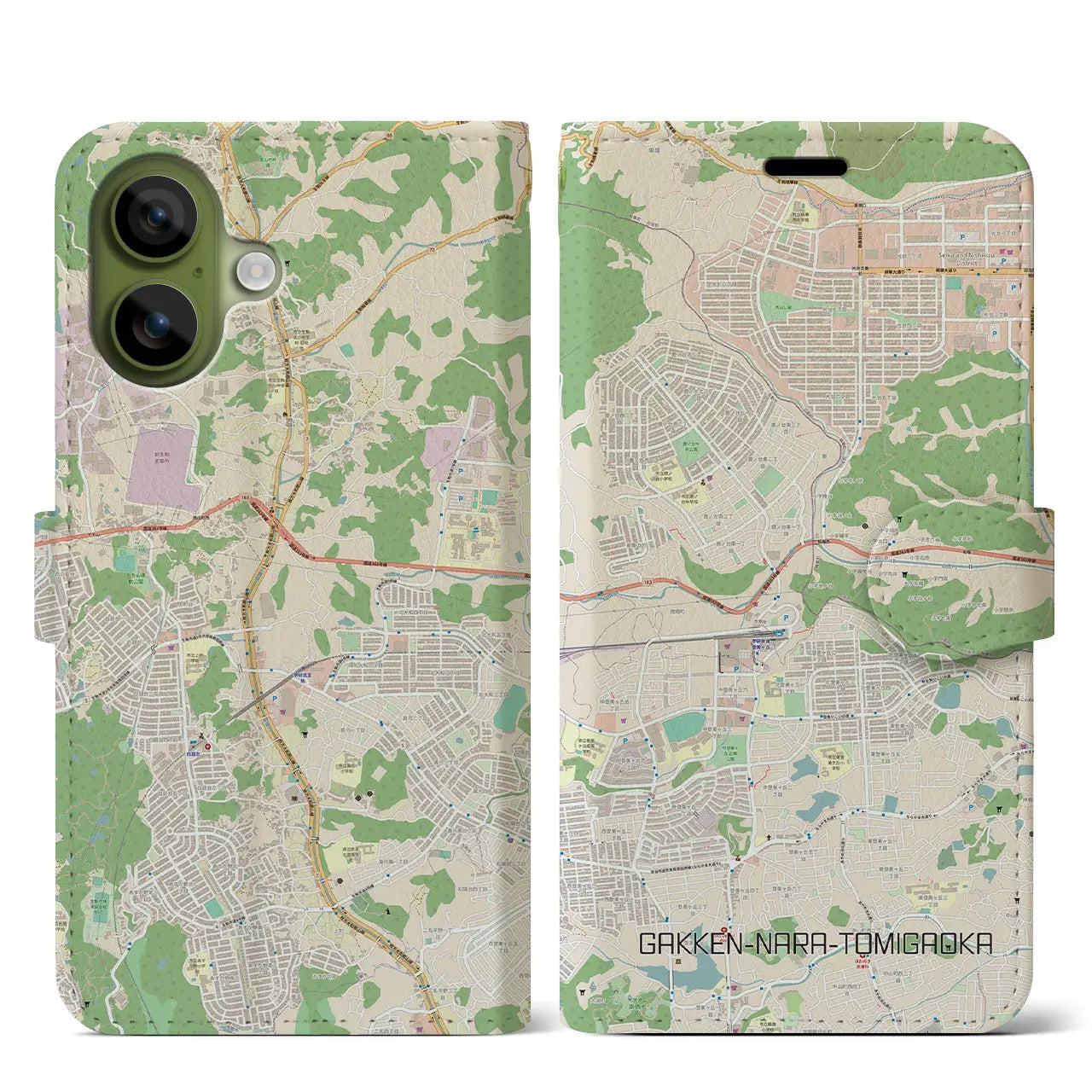 【学研奈良登美ヶ丘（奈良県）】地図柄iPhoneケース（手帳タイプ）