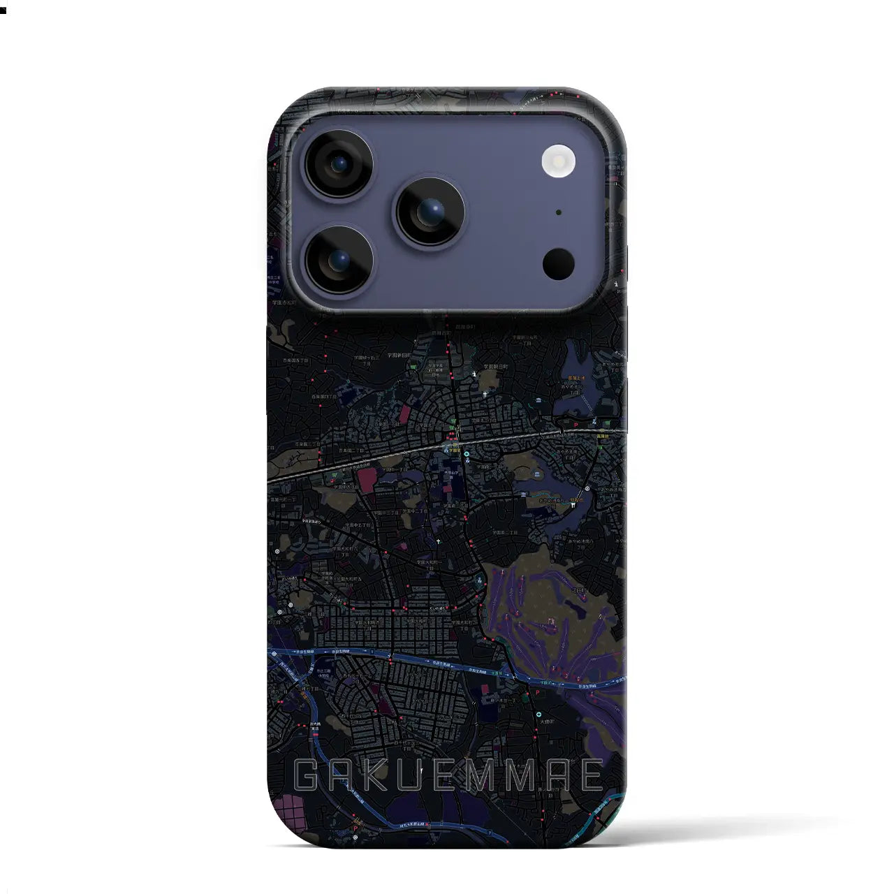 【学園前（奈良県）】地図柄iPhoneケース（バックカバータイプ）