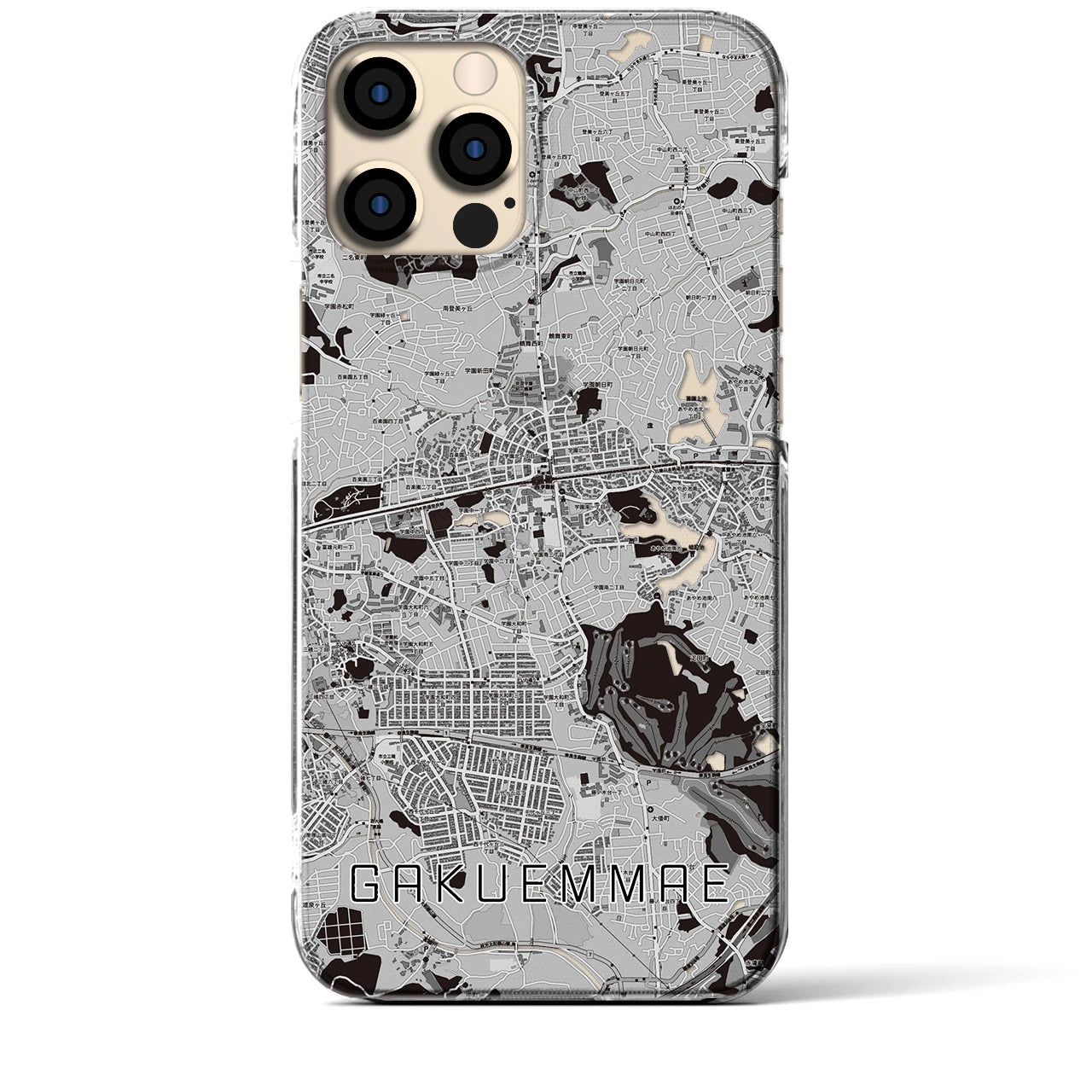 【学園前（奈良県）】地図柄iPhoneケース（クリアタイプ）