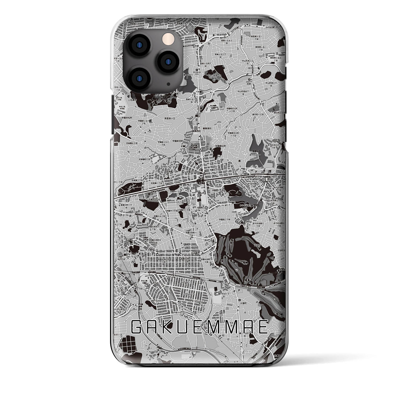 【学園前（奈良県）】地図柄iPhoneケース（クリアタイプ）