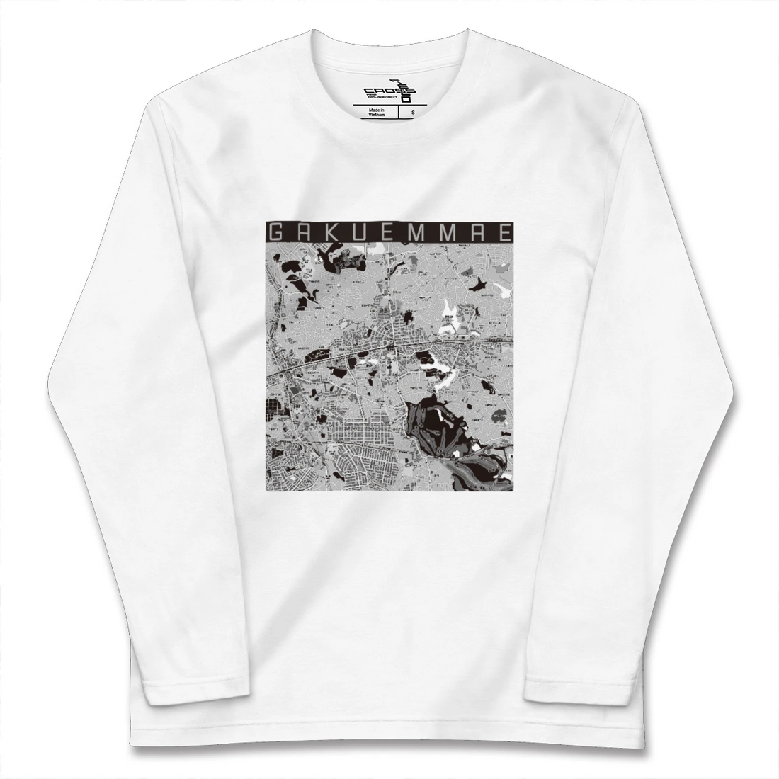 【学園前(奈良県)】地図柄ロングスリーブTシャツ