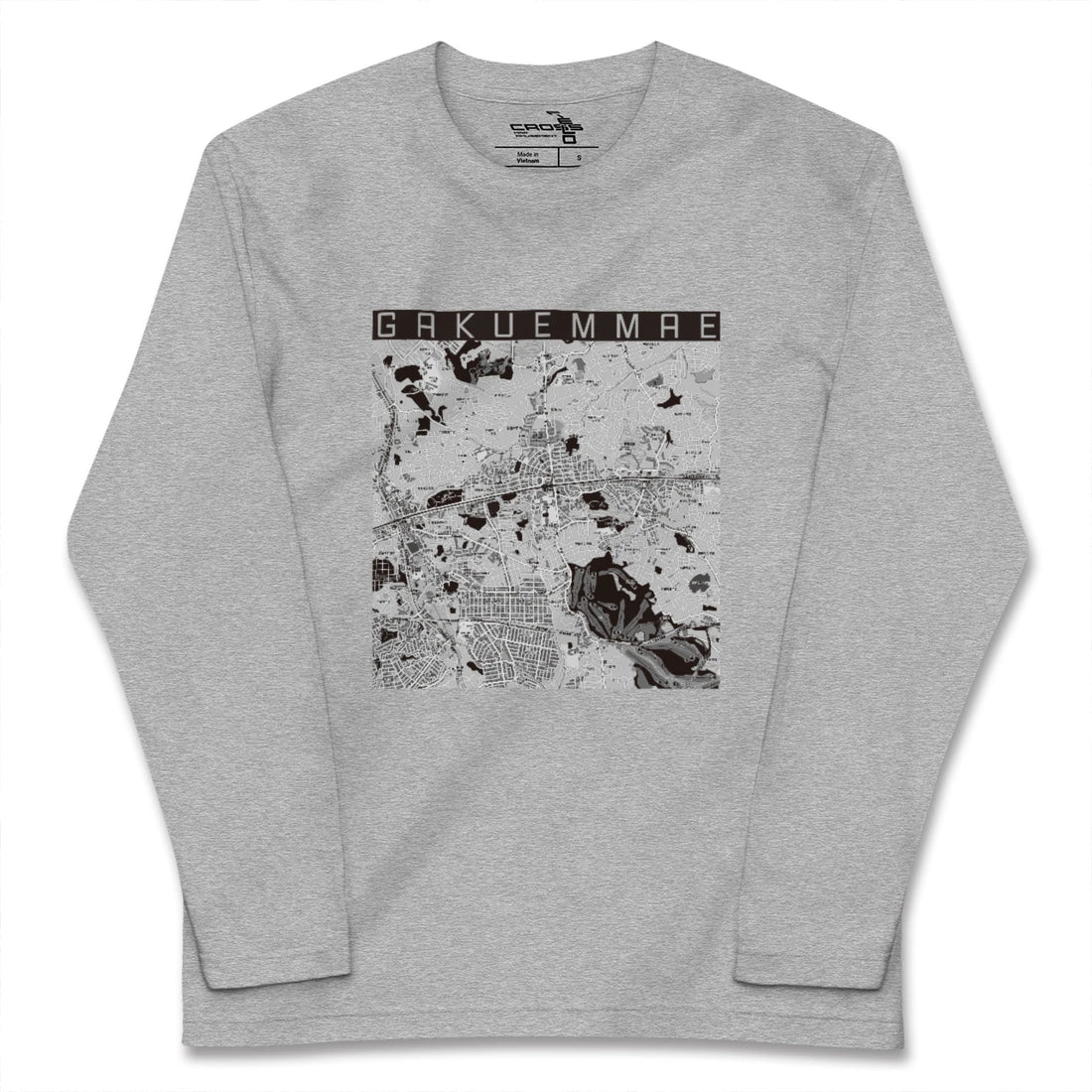 【学園前（奈良県）】地図柄ロングスリーブTシャツ