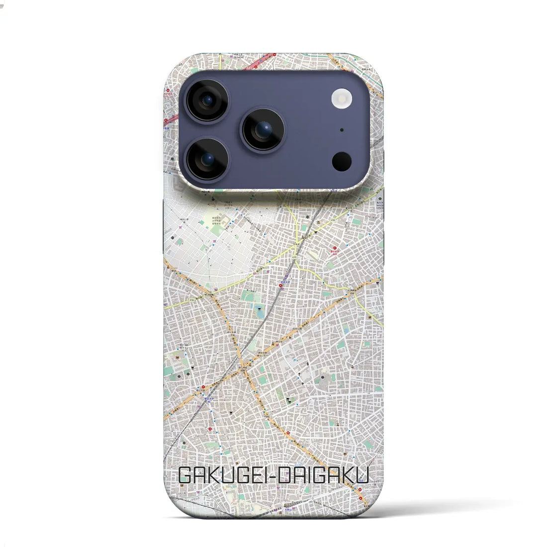 【学芸大学(東京都)】地図柄iPhoneケース(バックカバータイプ)ブラック・iPhone 17 Pro Max 用